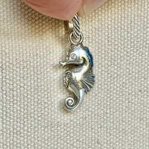 Brighton Silver Seahorse Charm with Swarovski Crystal detail